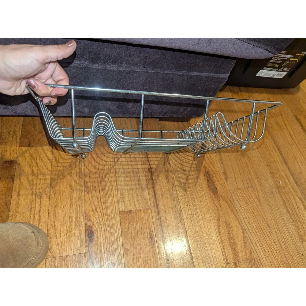 Vintage Style Chrome Wire Dish Rack Mid Century Modern Kitchen Organizer